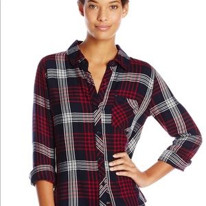 Rails black, red, and white button up